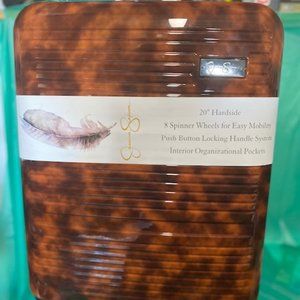 Jessica Simpson Luggage- "Brown Tortoise" 20" carry on , NWT Hard side